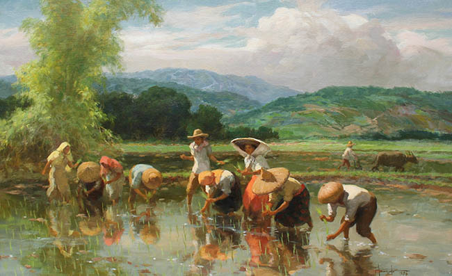Fernando Amorsolo - Planting Rice, 1956